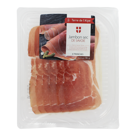 Jambon sec de Savoie Le paquet de 90g TERRE DE L'ALPE