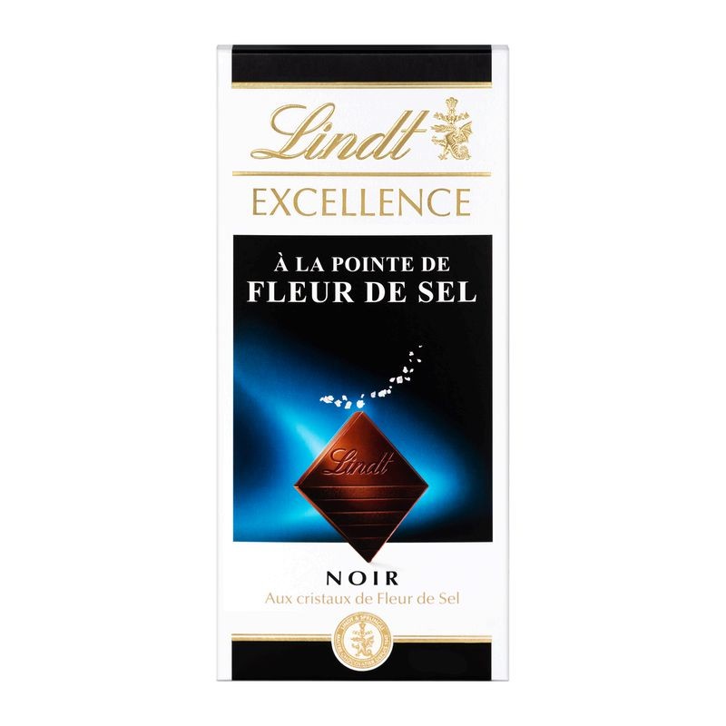 LINDT Chocolat noir aux cristaux de fleur de sel 100g LINDT Chocolat noir aux cristaux de fleur de sel 100g