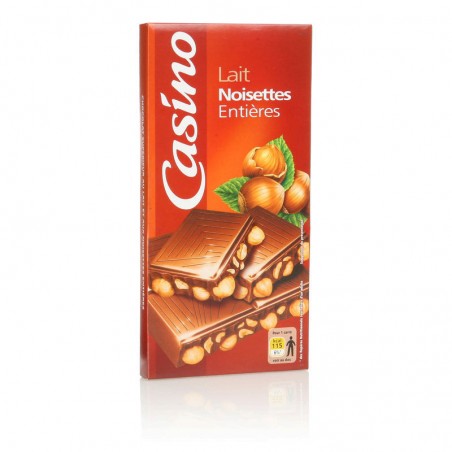 CASINO Lait Noisettes Enitères 200g