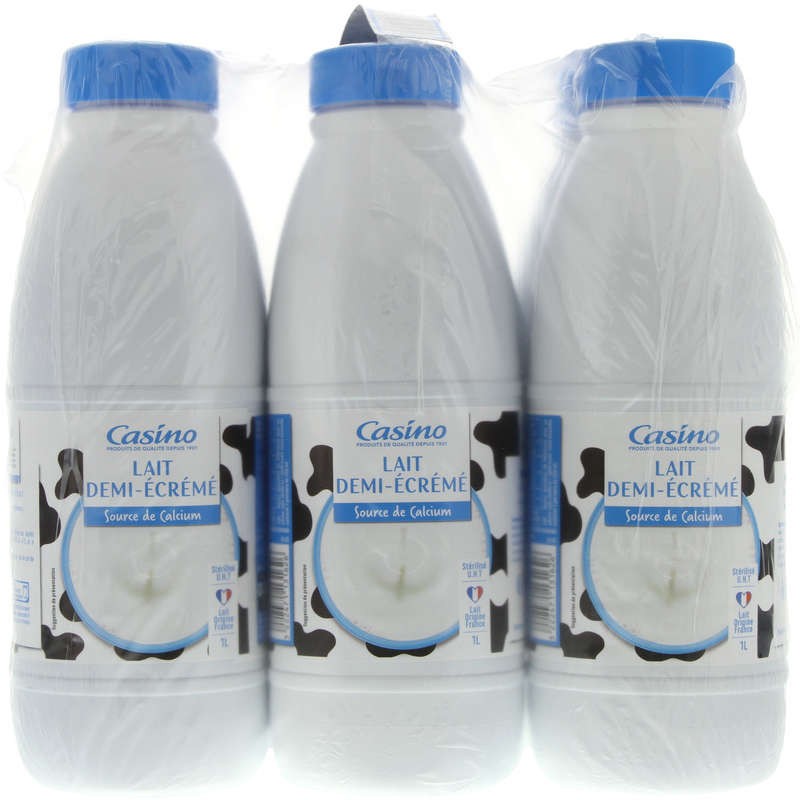 CASINO Lait demi-écrémé Source de Calcium - 6x1L CASINO Lait demi-écrémé Source de Calcium - 6x1L
